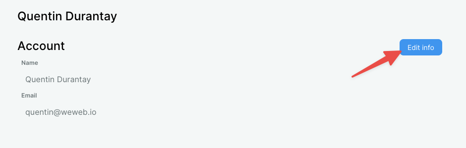 How to edit an account in WeWeb