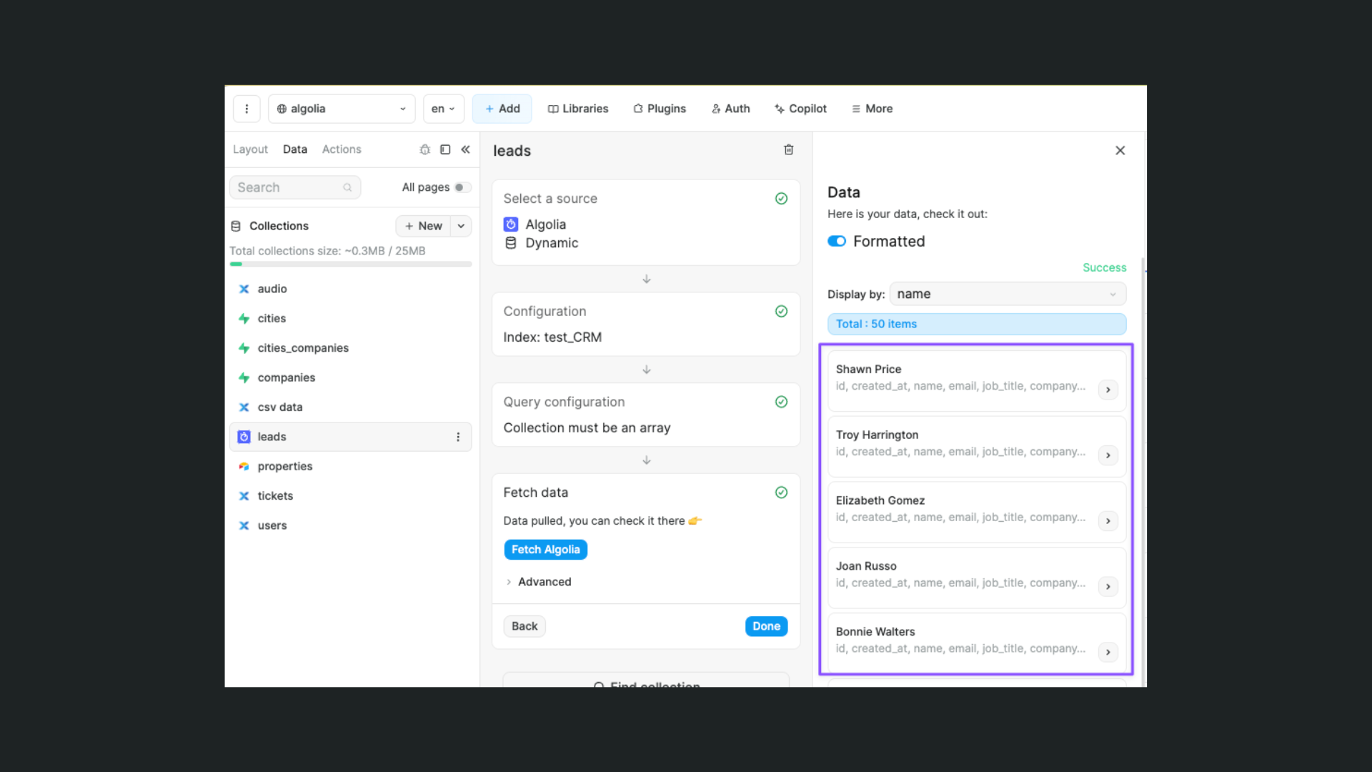 Fetching Algolia collection data