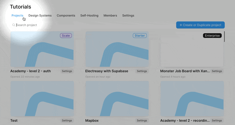 Backups tab in action