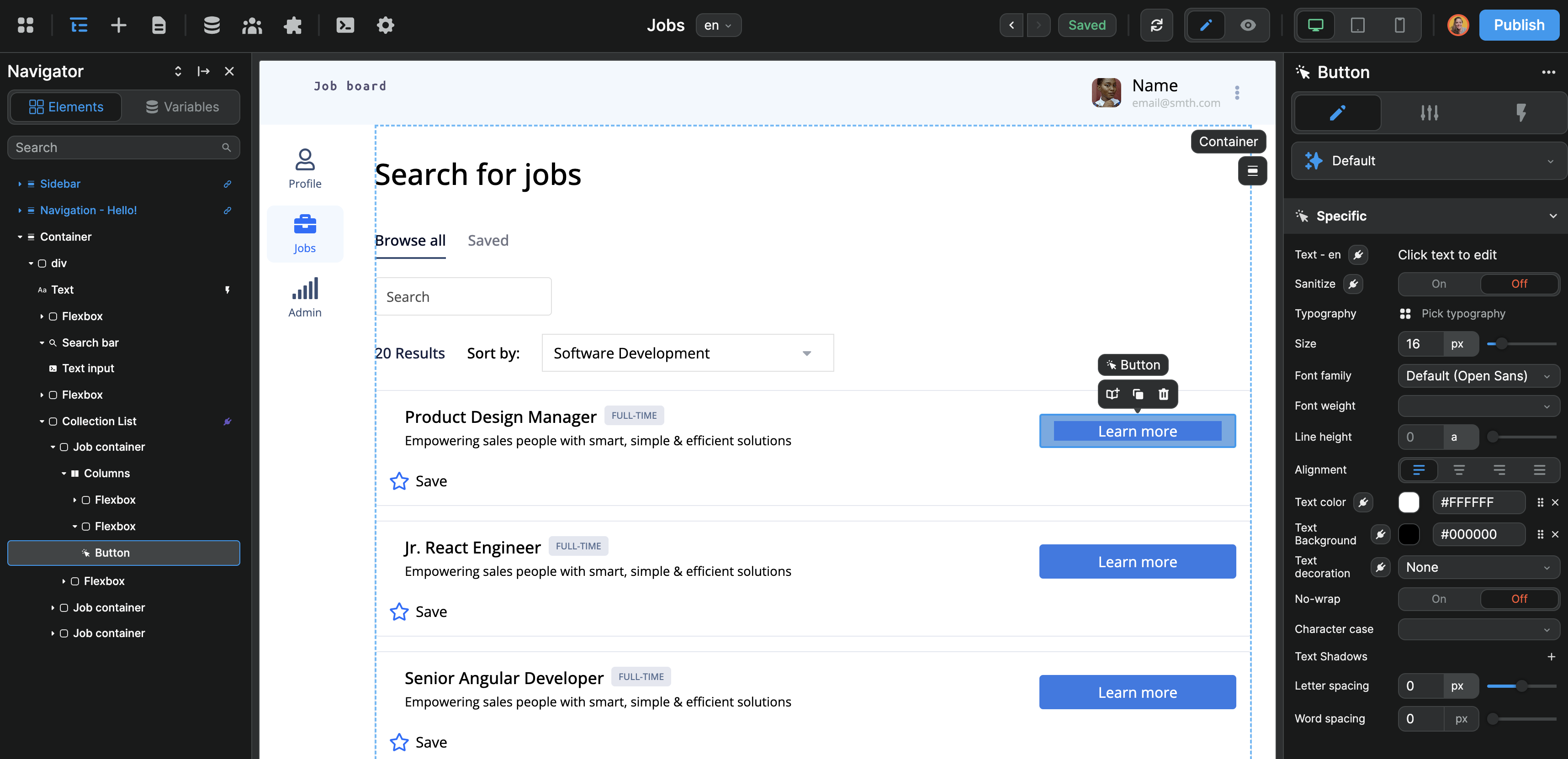 Filtering with the select variable