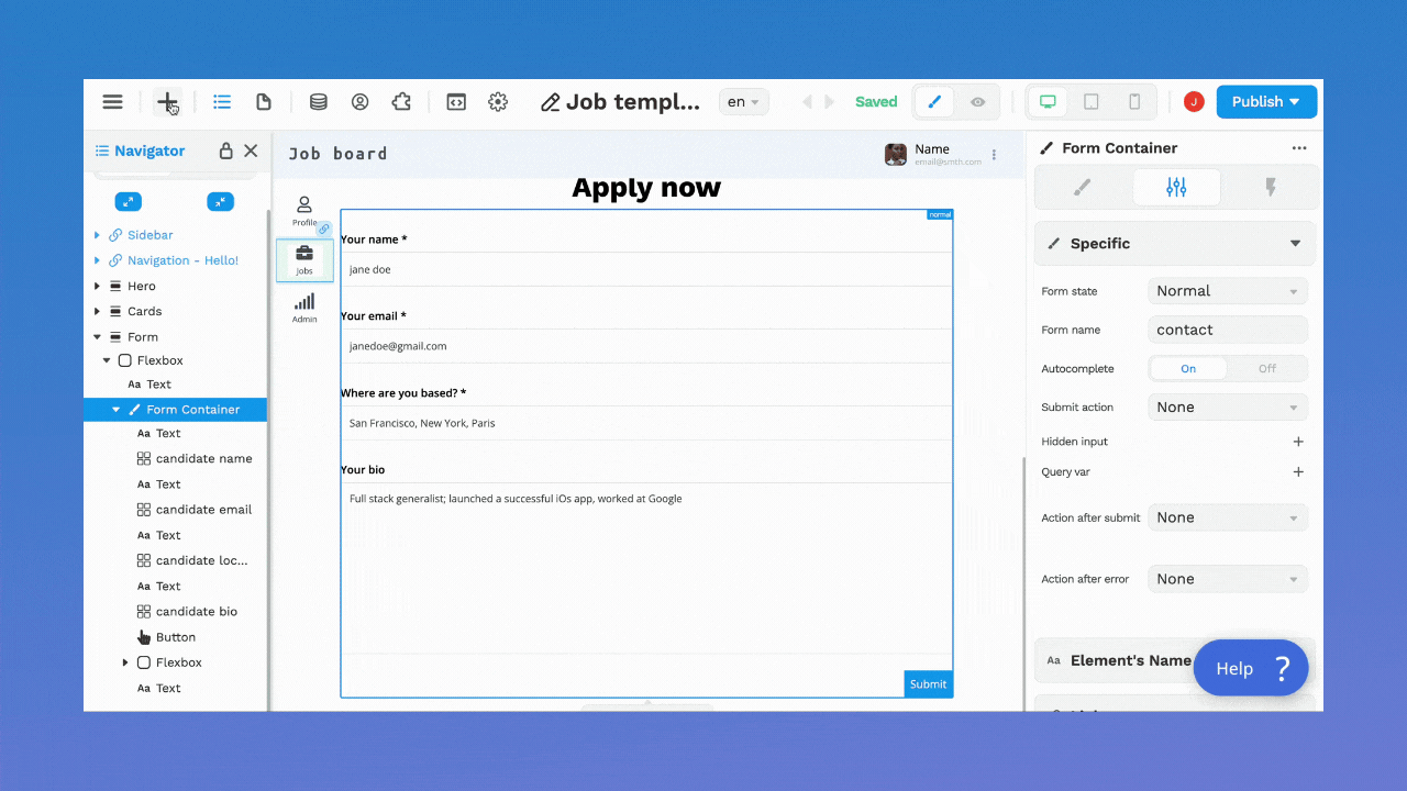 Add file upload element