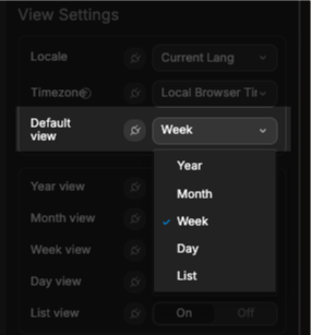 Default calendar view
