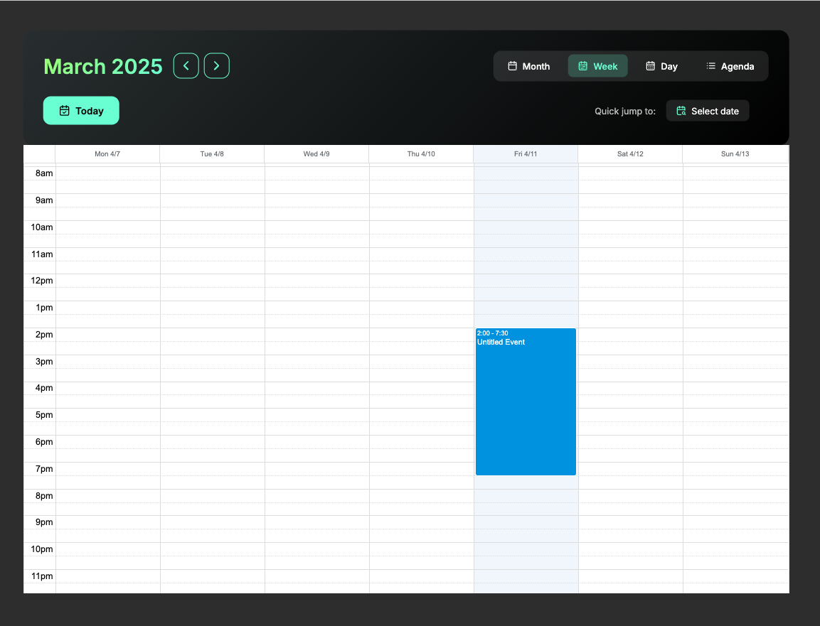 Custom calendar header
