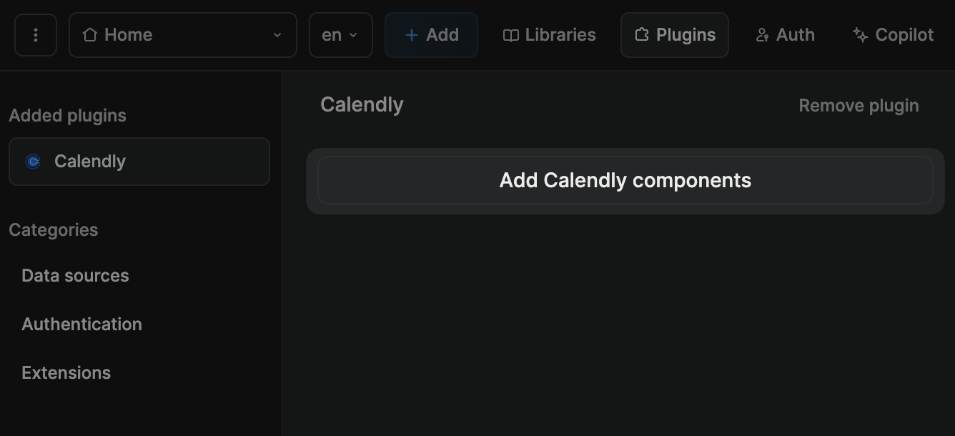 Add component button