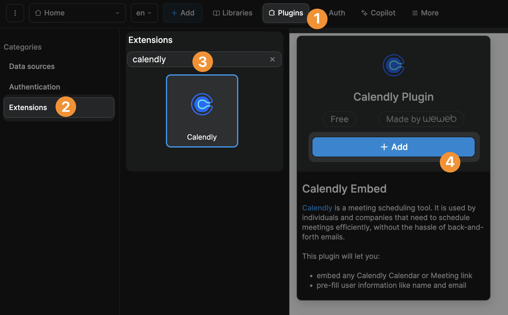 Calendly plugin in WeWeb