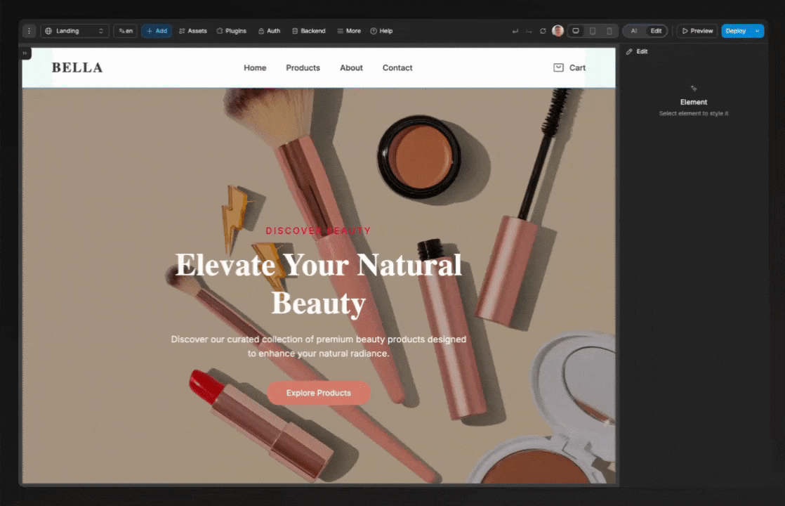 Preview breakpoints in the WeWeb editor