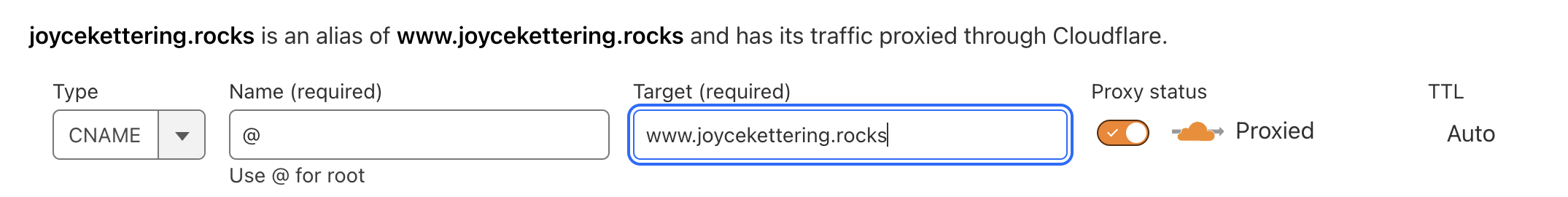 CNAMEs root domain alias in DNS records