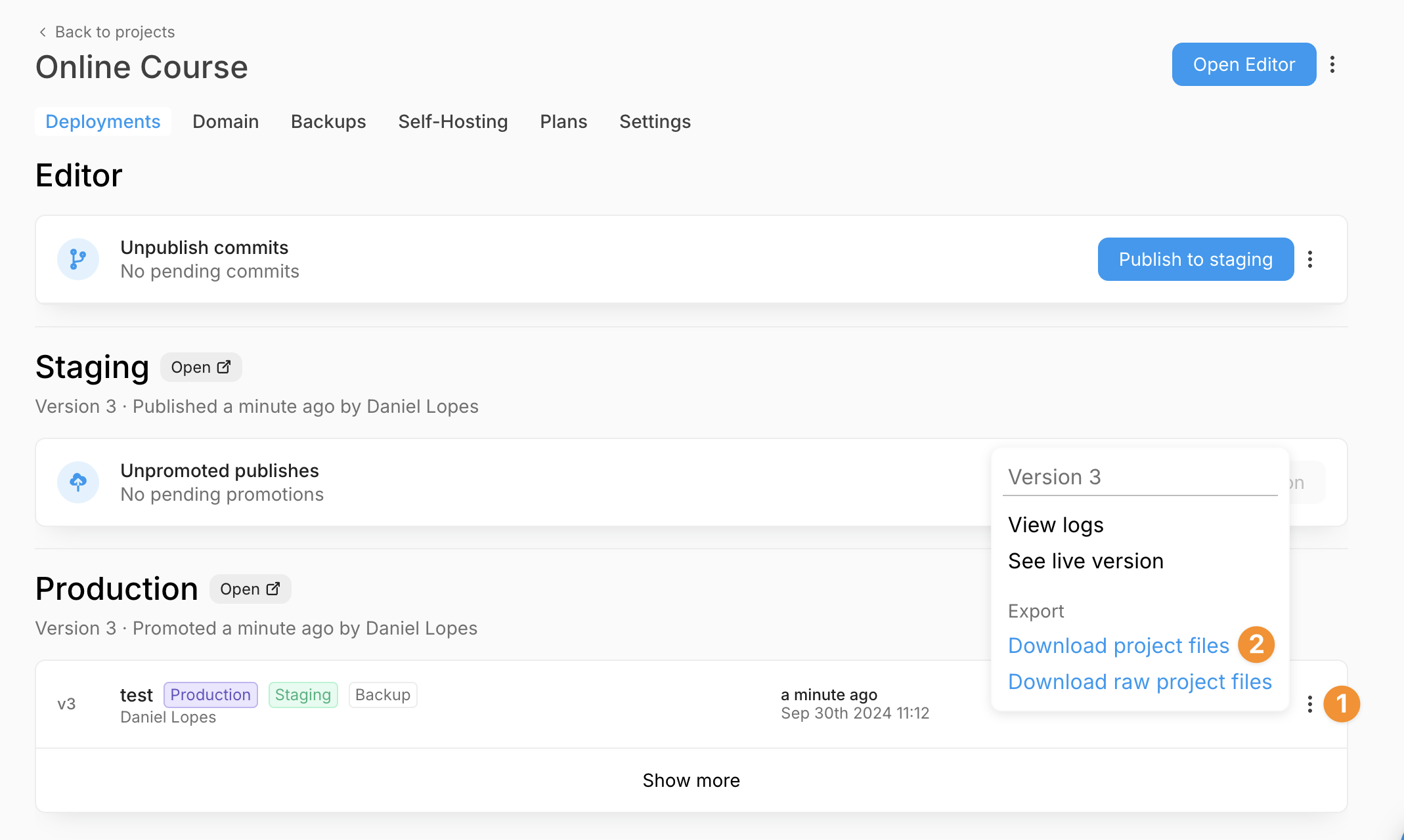 Project files download