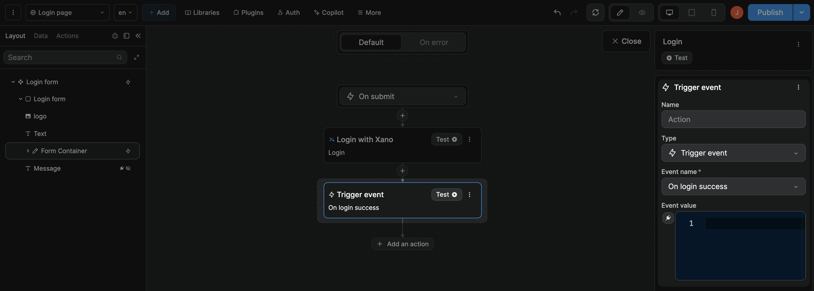 Trigger a component event