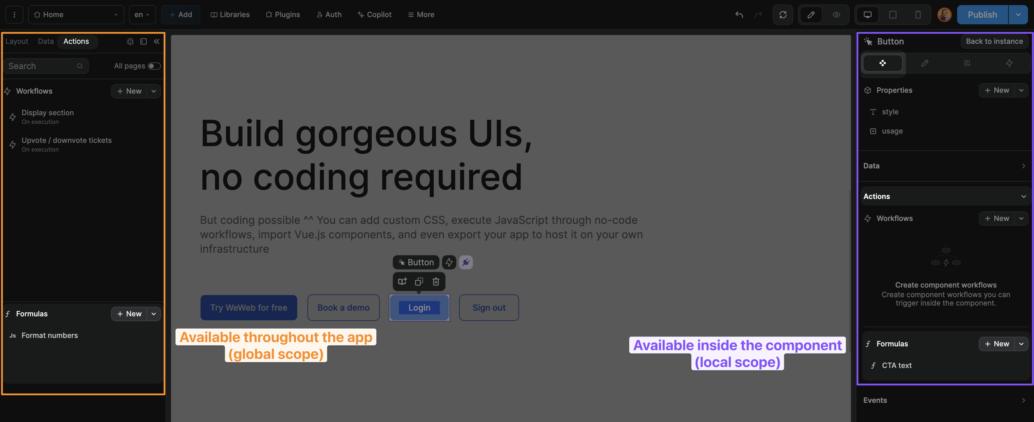 Global vs local formulas