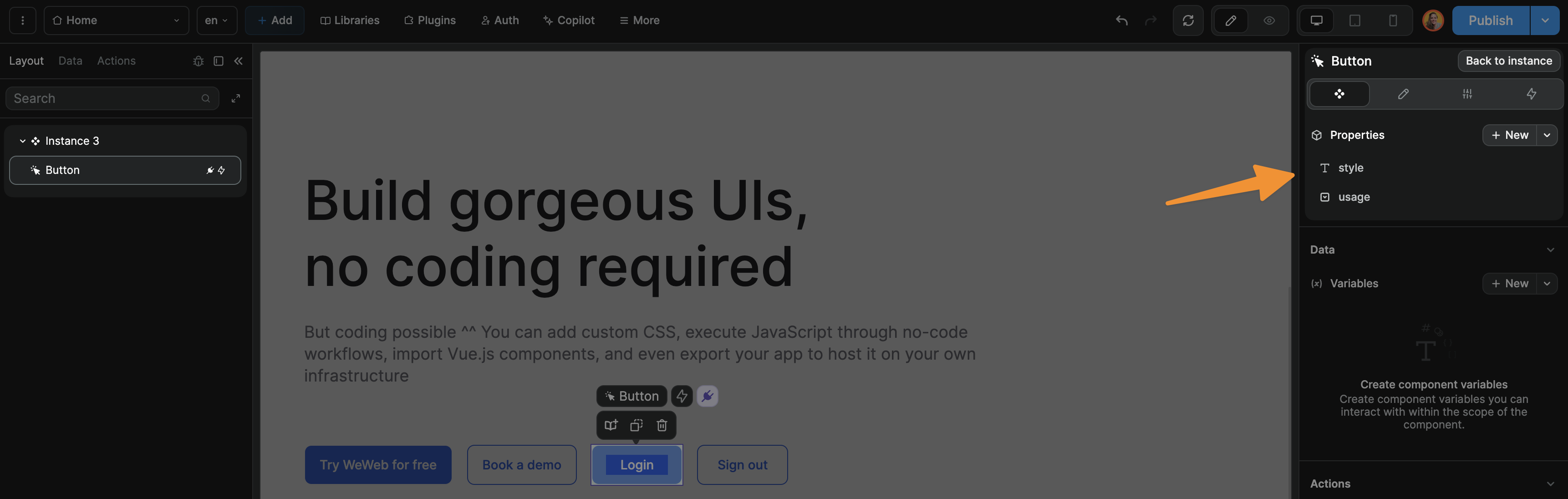Component property example
