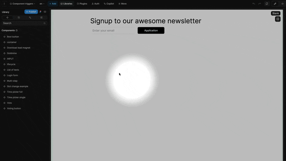 Components in an external library