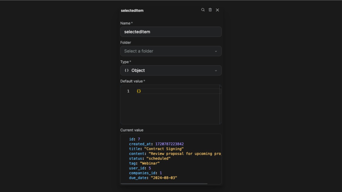 selected-item-variable