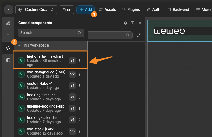 Custom Component From Add Panel