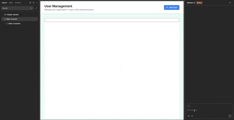 Setting up a datagrid with AI