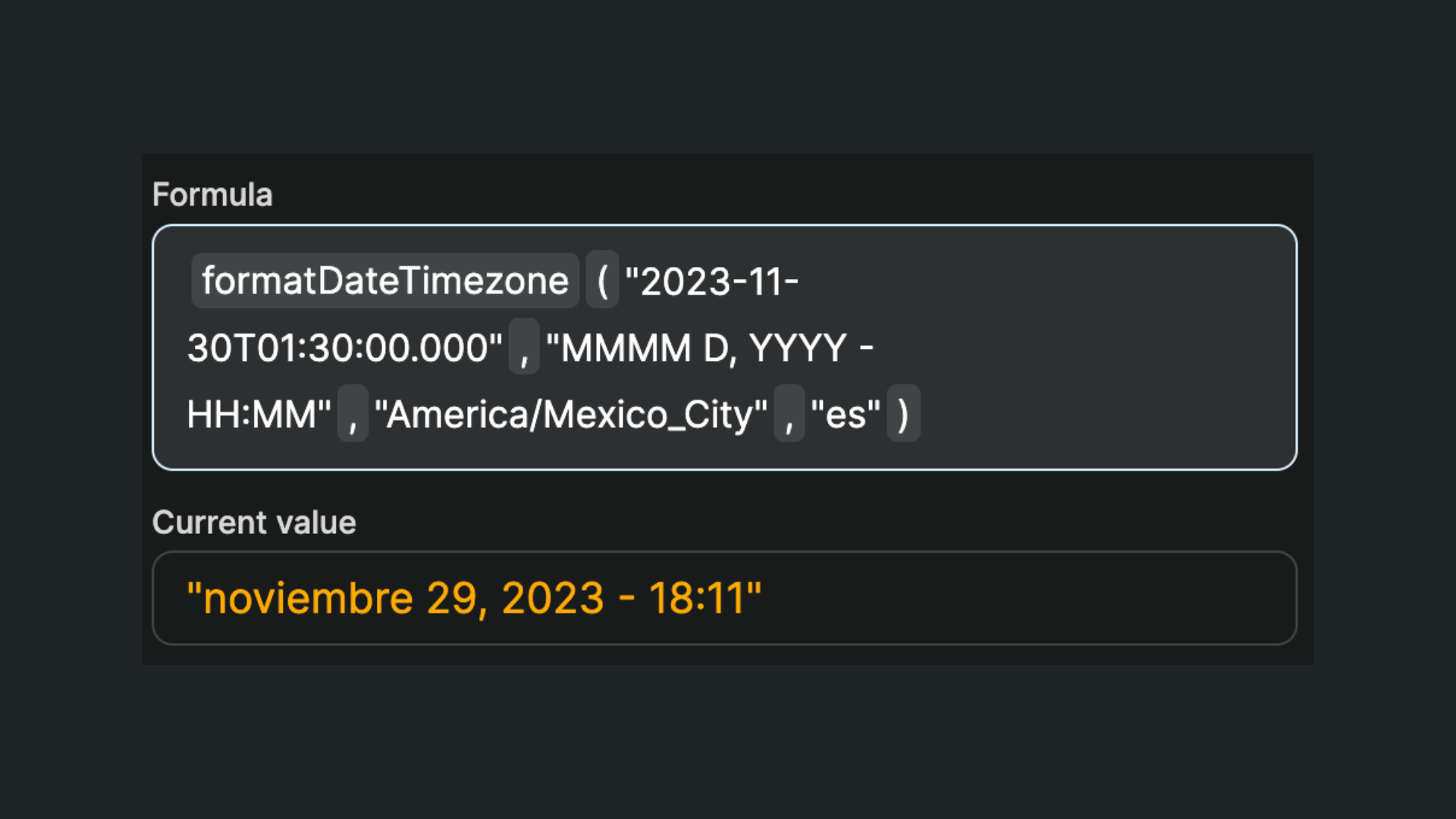 formatDateTimezone example