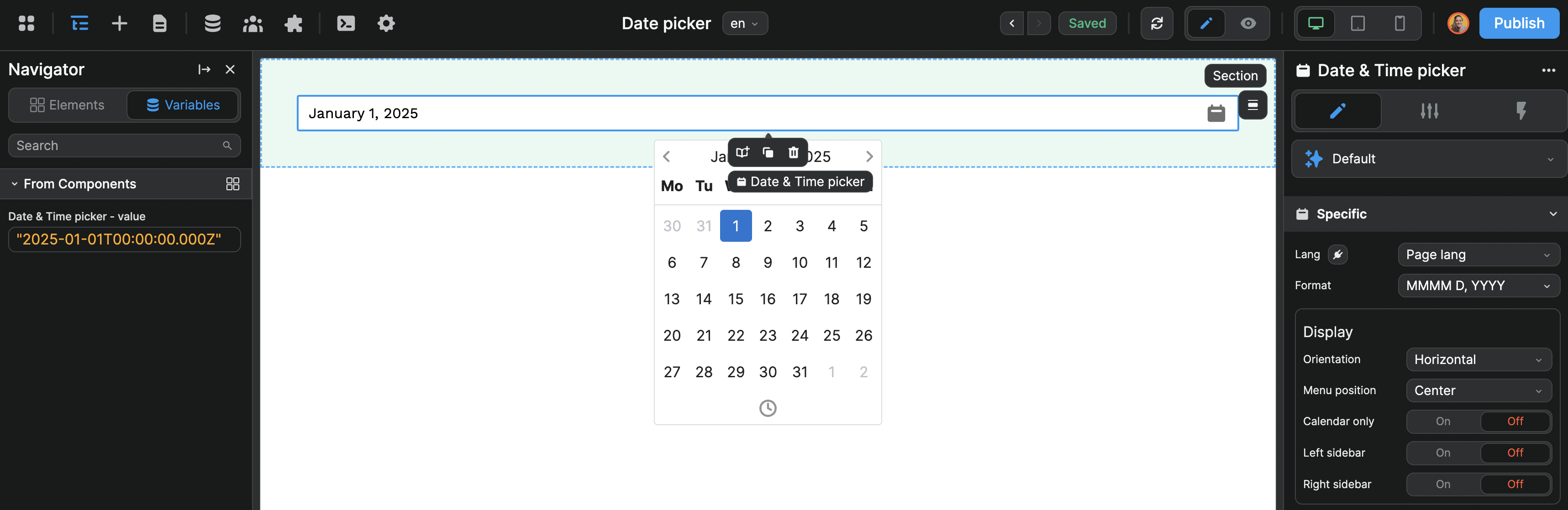 Date display format