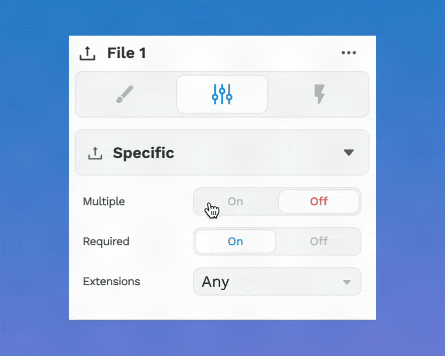 Multiple file upload settings