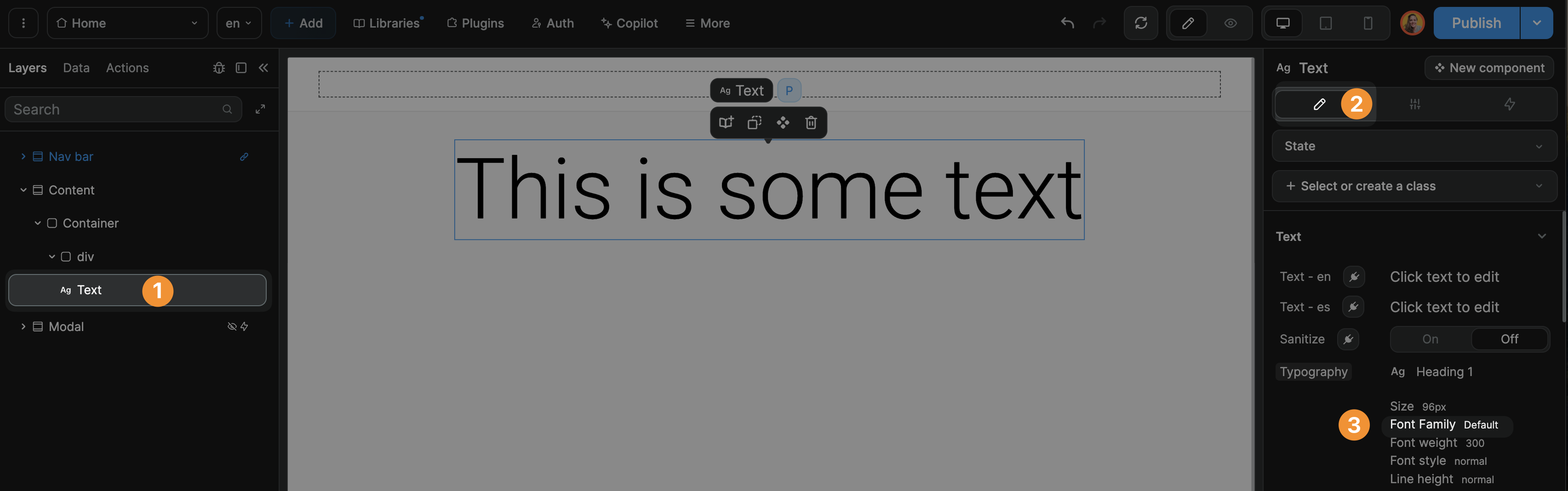 Font family default setting