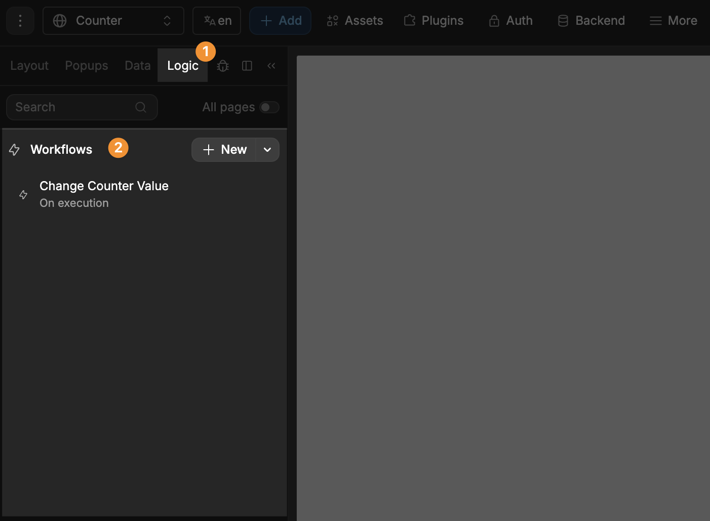 Project workflow example