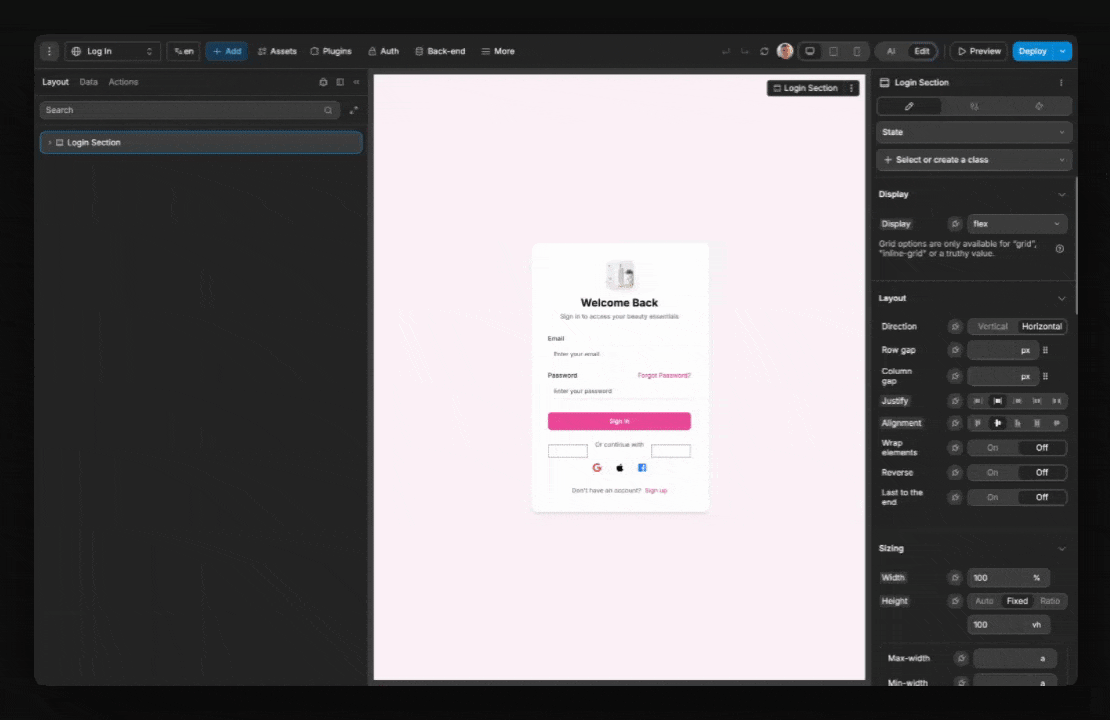 Add element to a WeWeb page