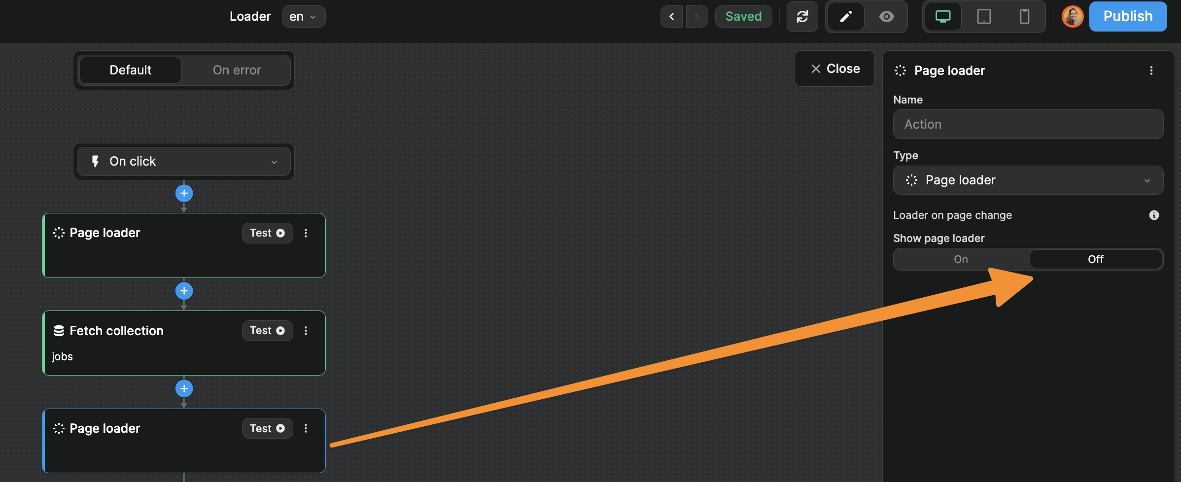 Page loaders before and after fetching a collection