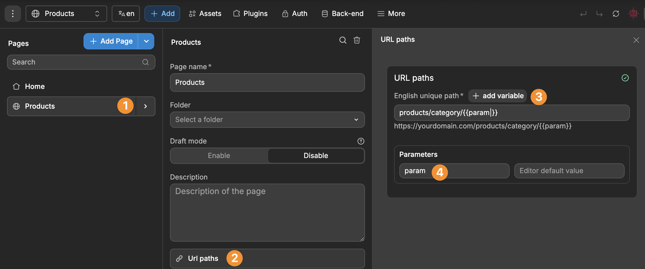 URL paths being created