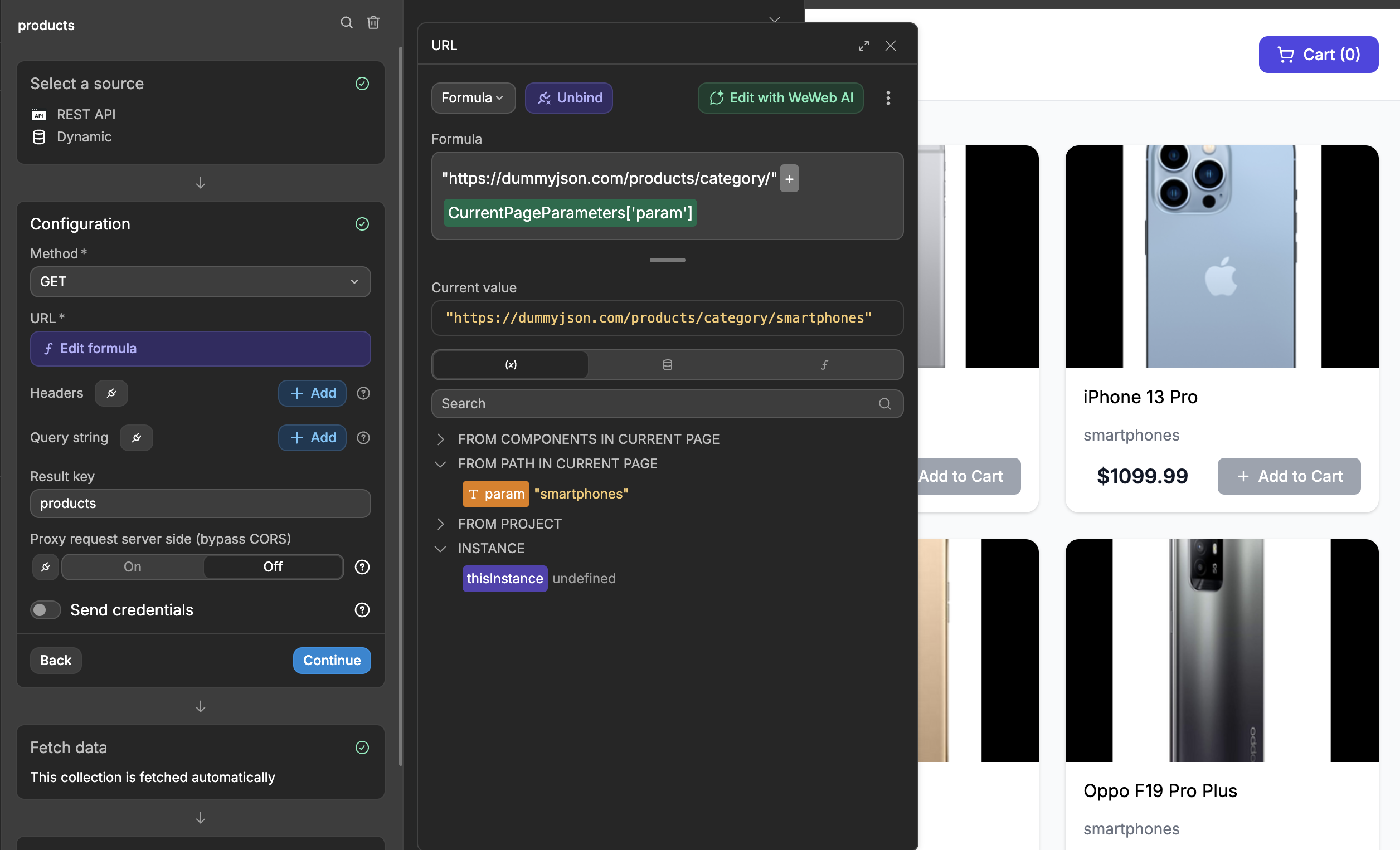 API fetch with URL param example