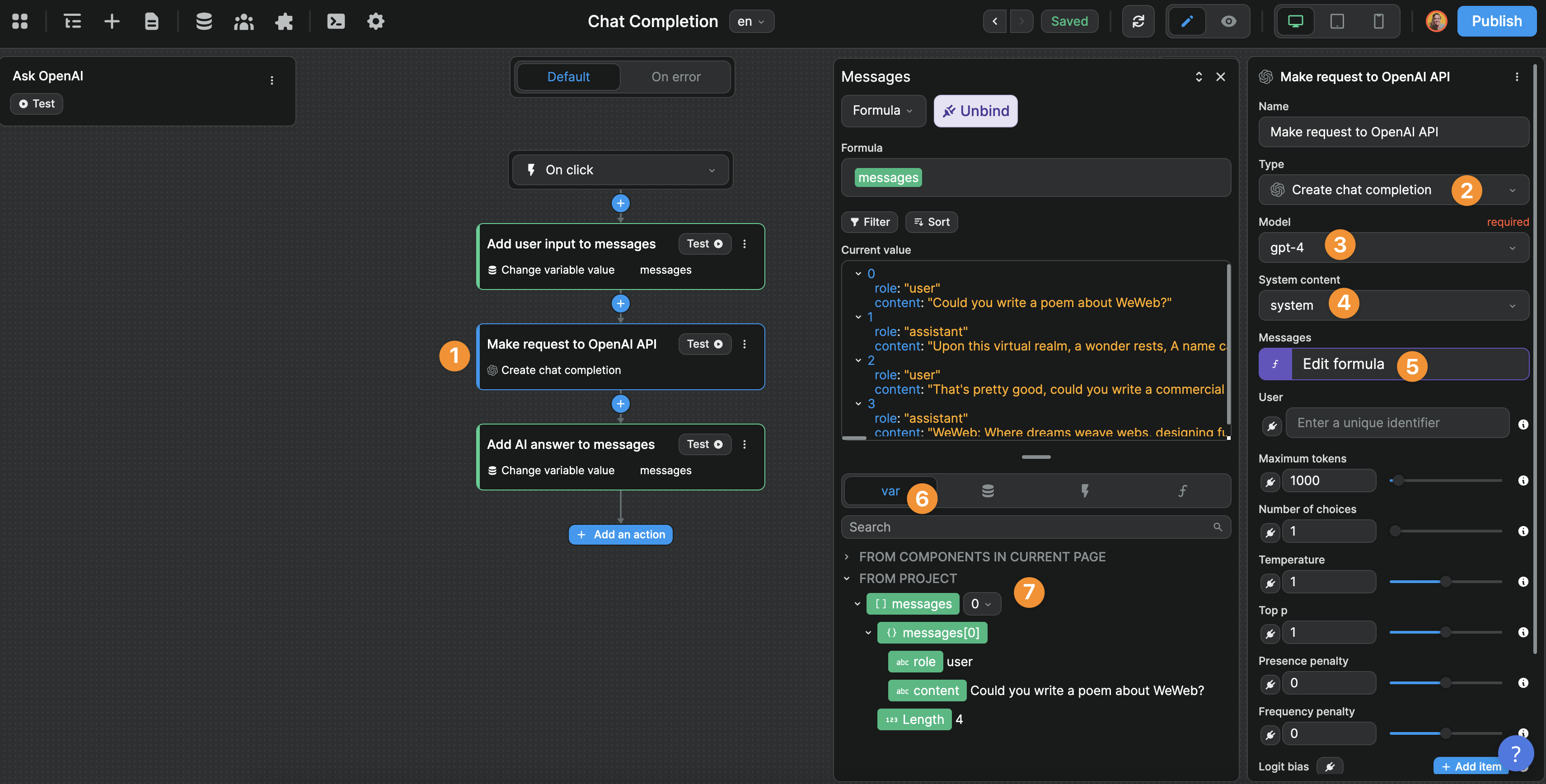 Chat completion step 2