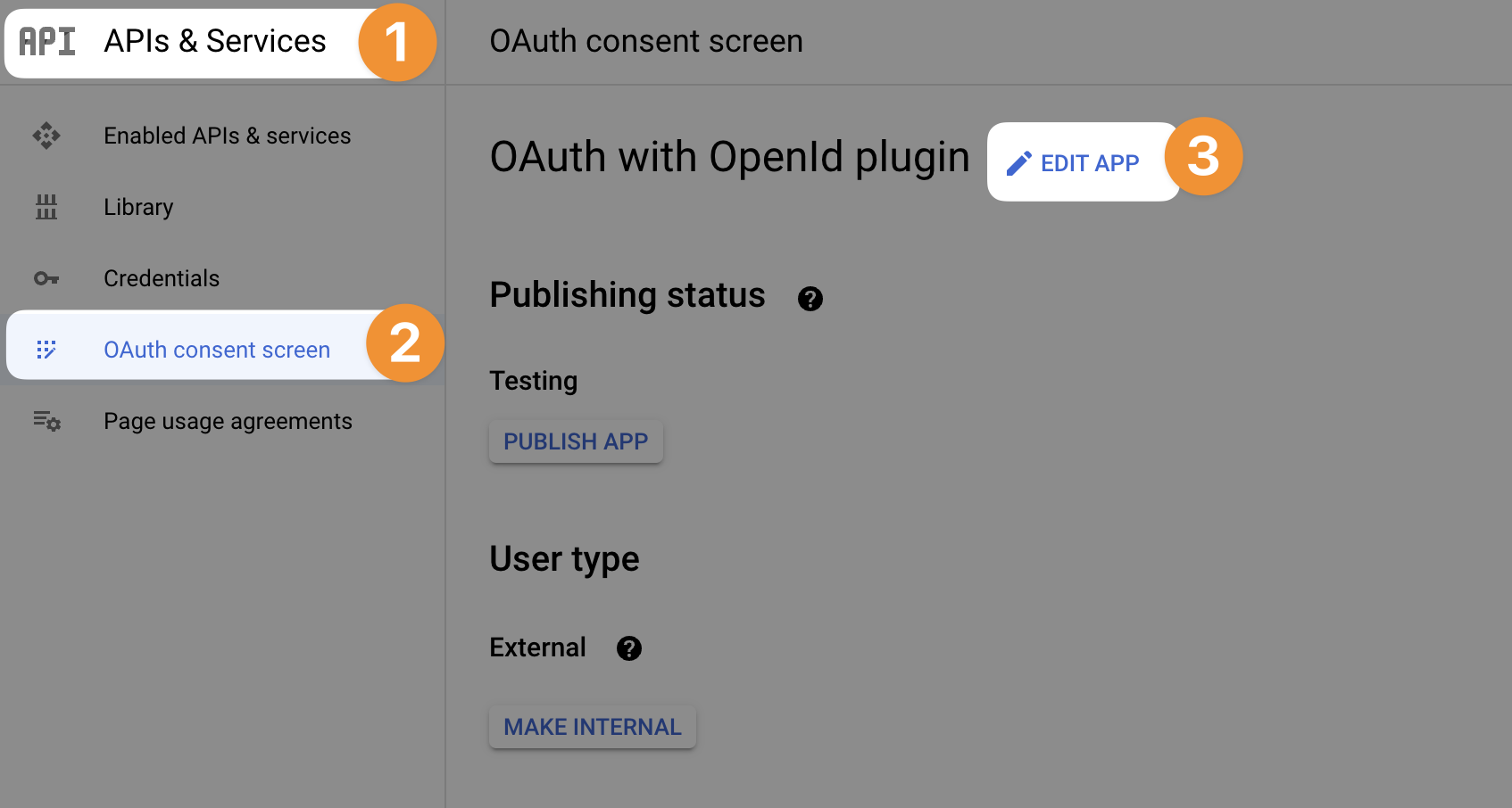 OAuth consent screen configuration