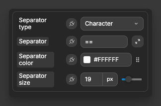 Seperator Settings