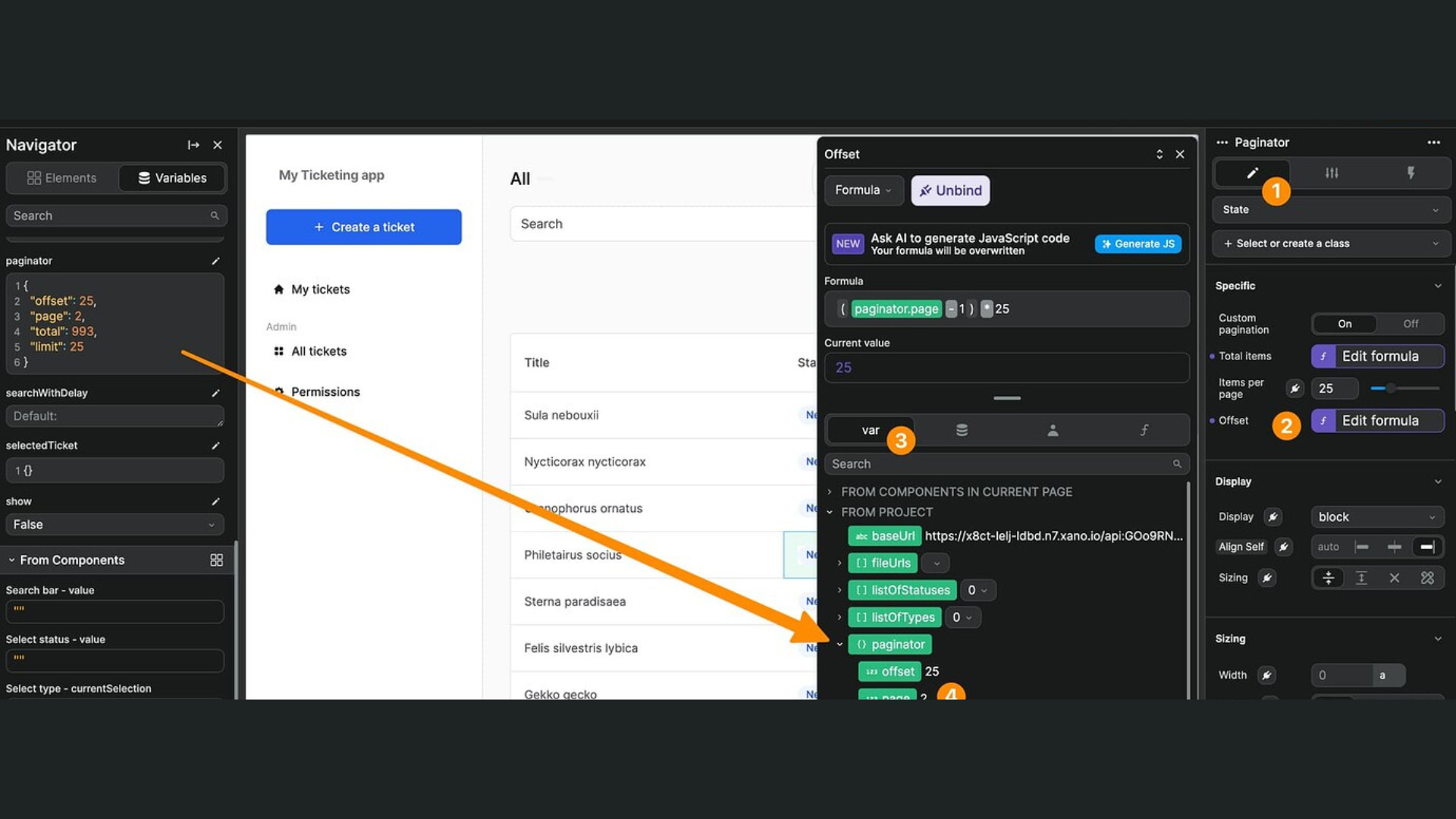 Paginator custom settings