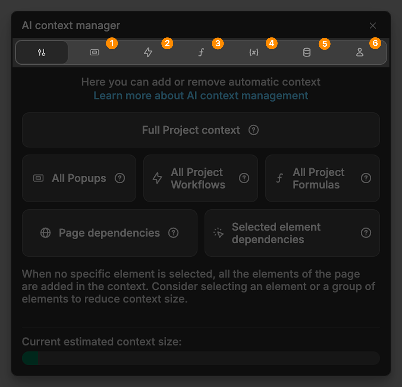 Granular Selection Tabs