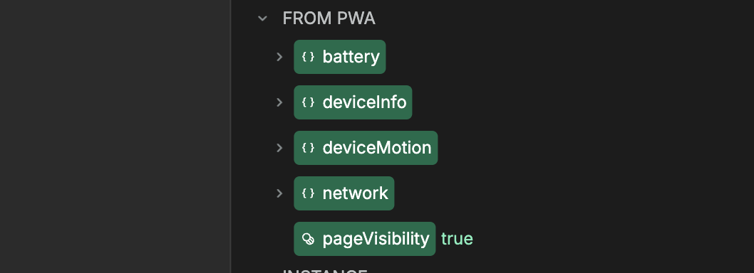 Additional properties rom PWA section
