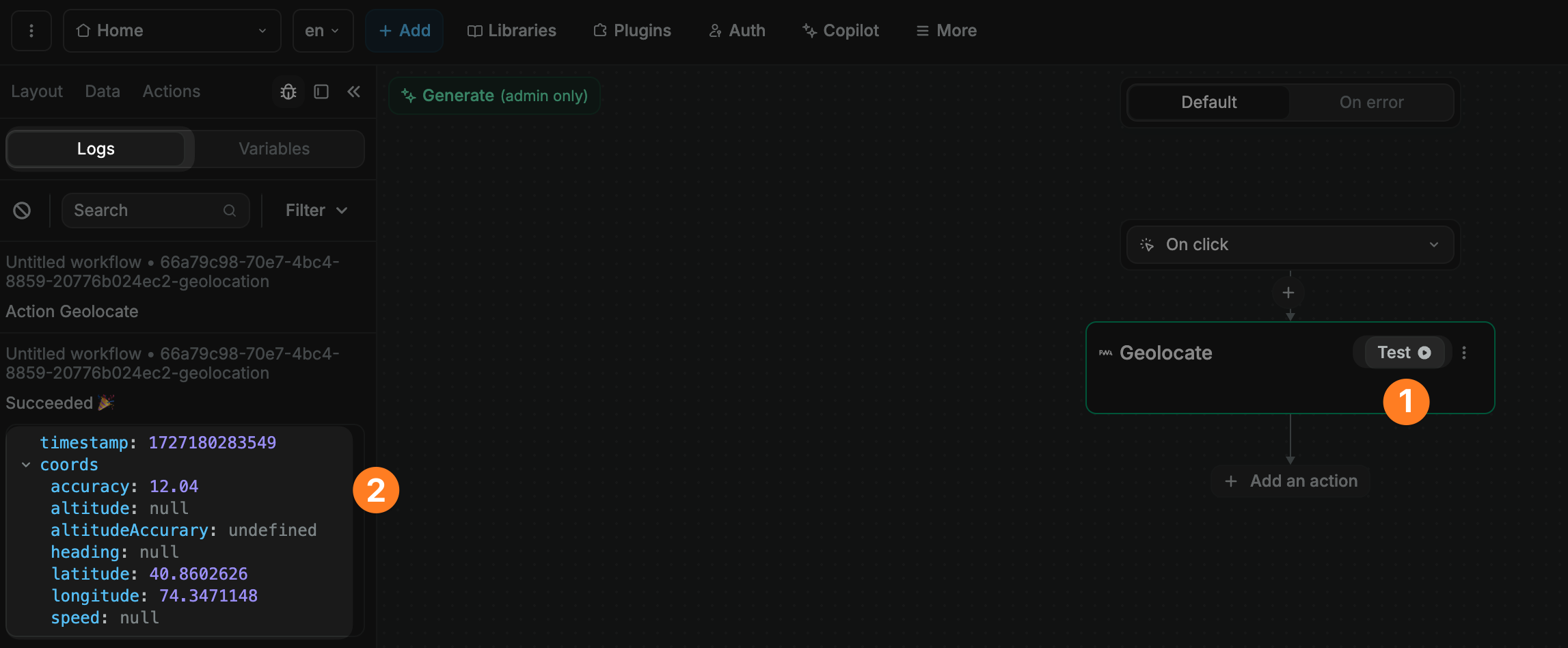 Geolocate coordinates