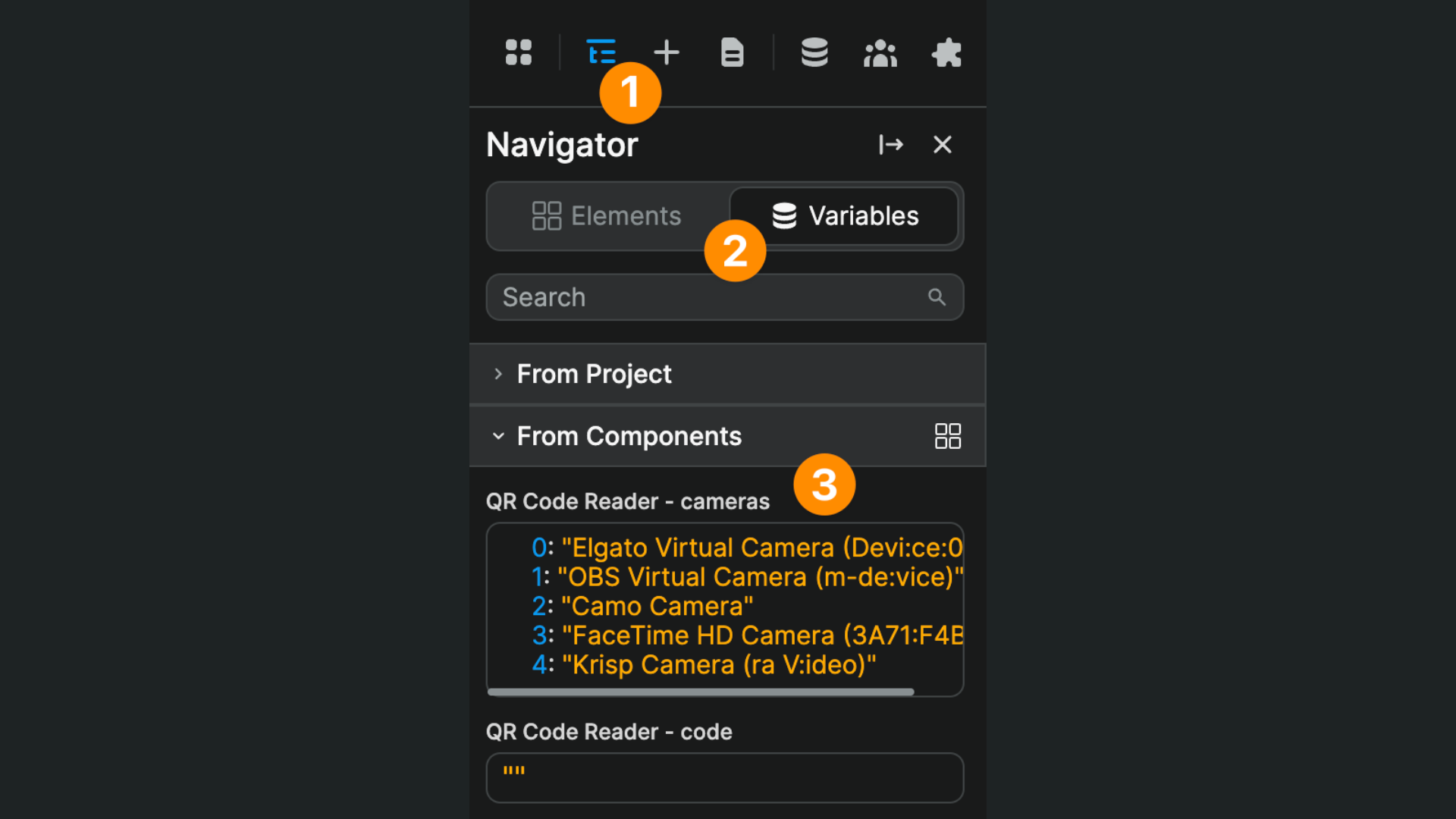 QR code reader variables
