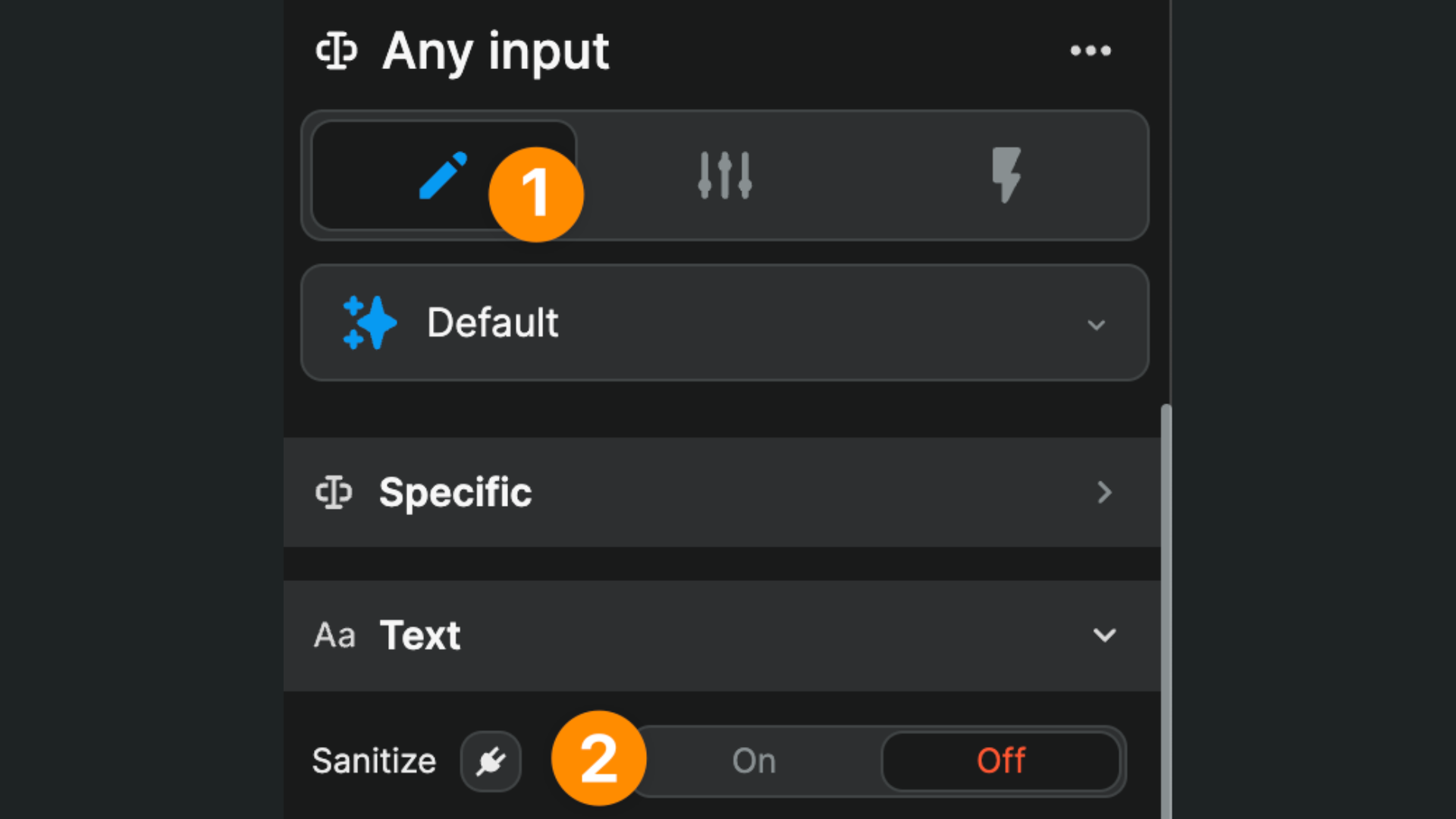 Sanitize option in WeWeb