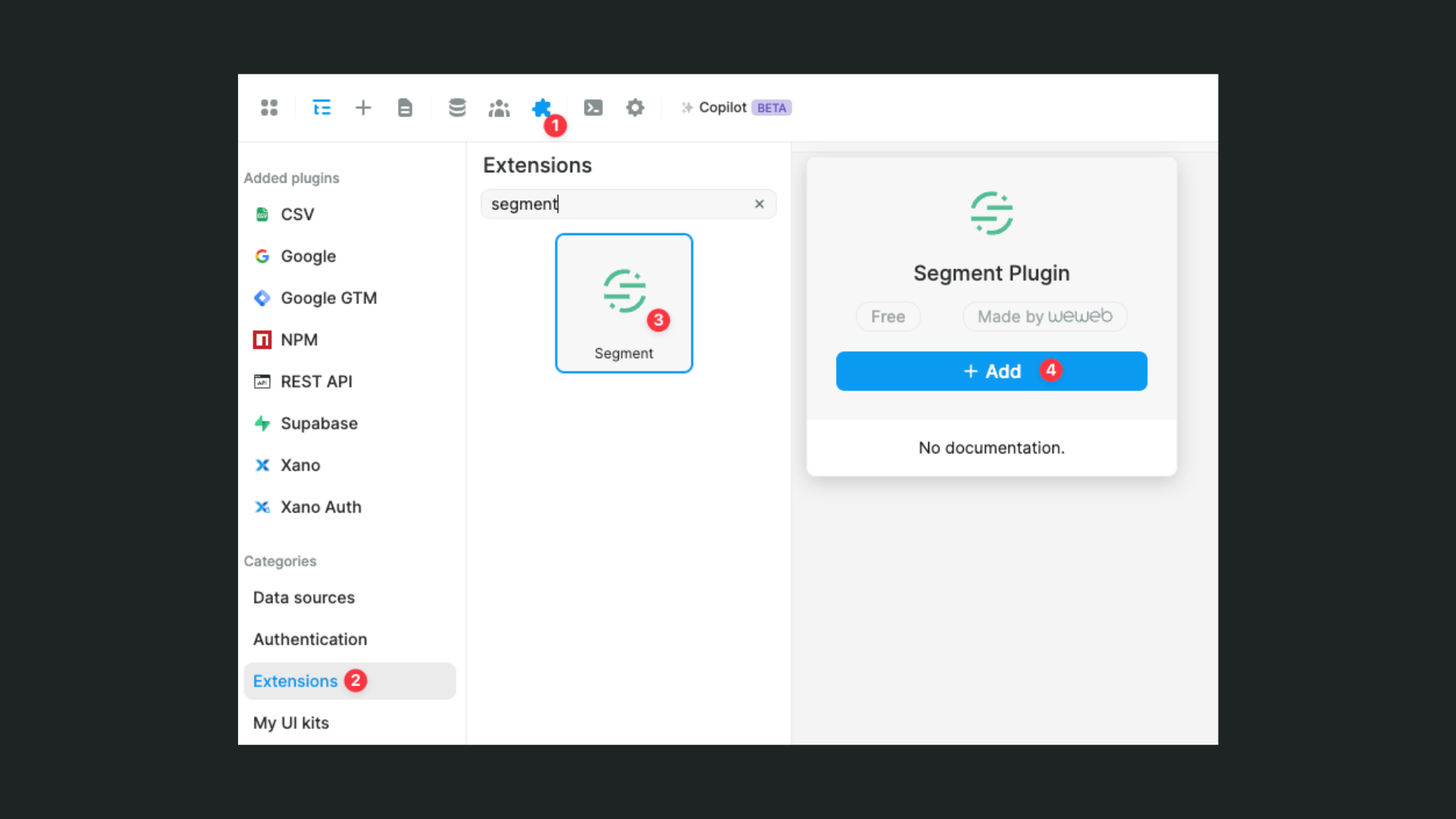 Adding Segment on a WeWeb project