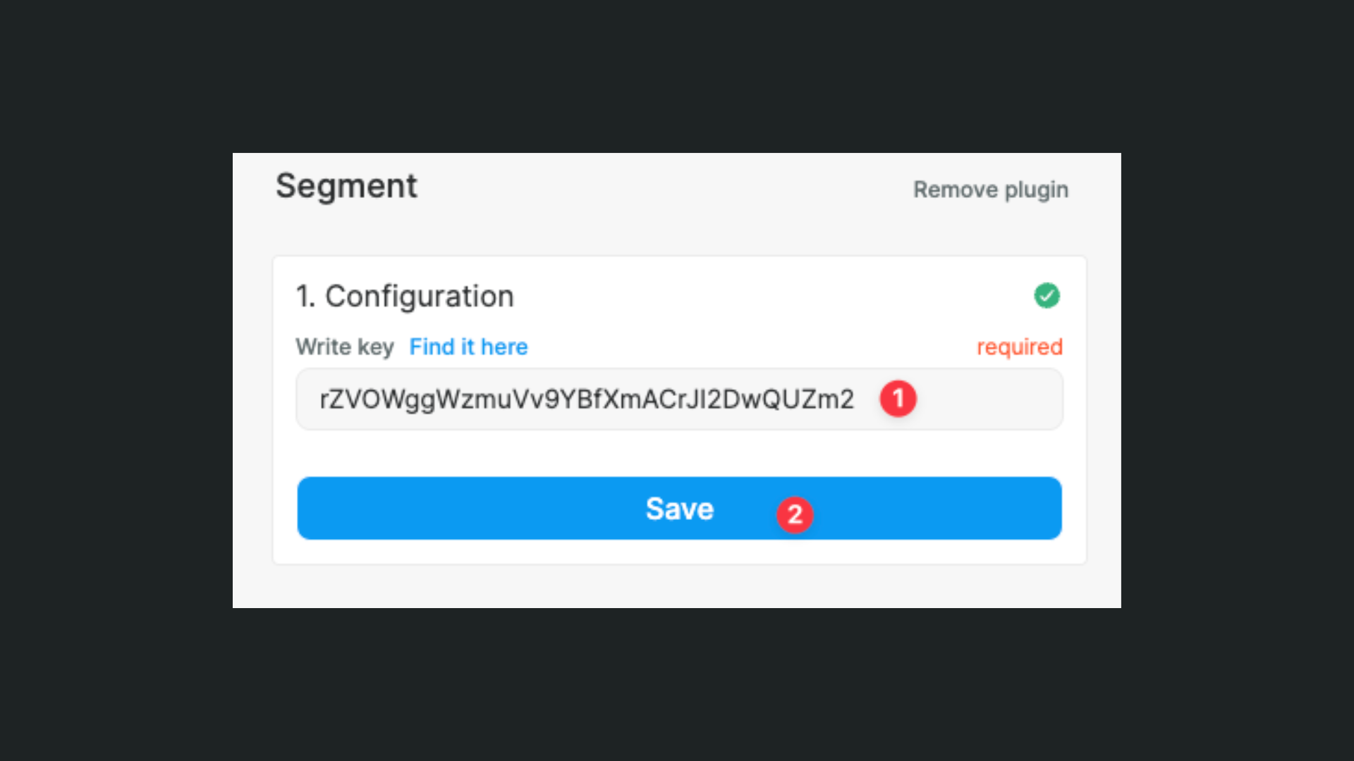 Setting up the write key for Segment on WeWeb