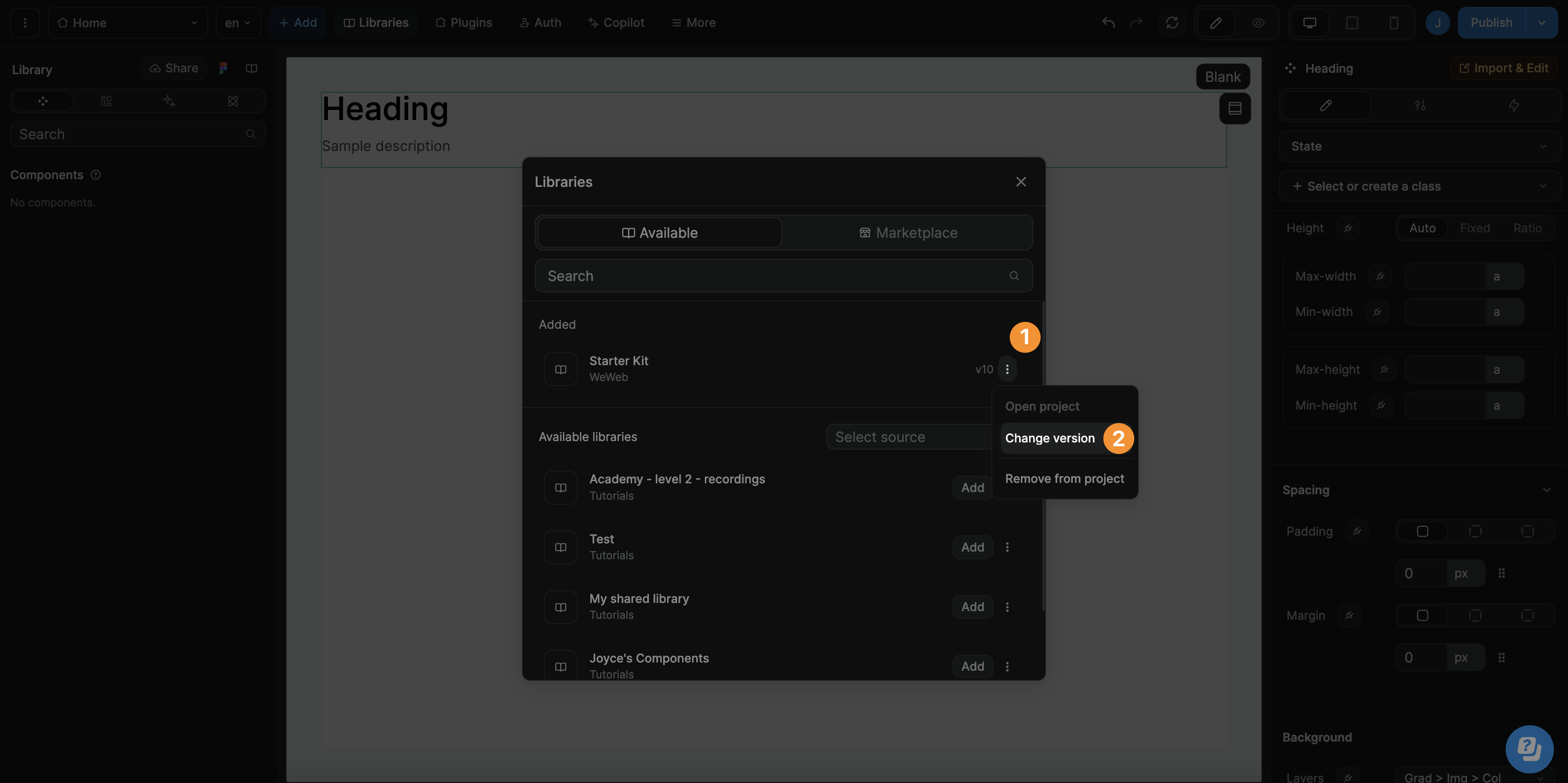 Change version of Starter Kit library