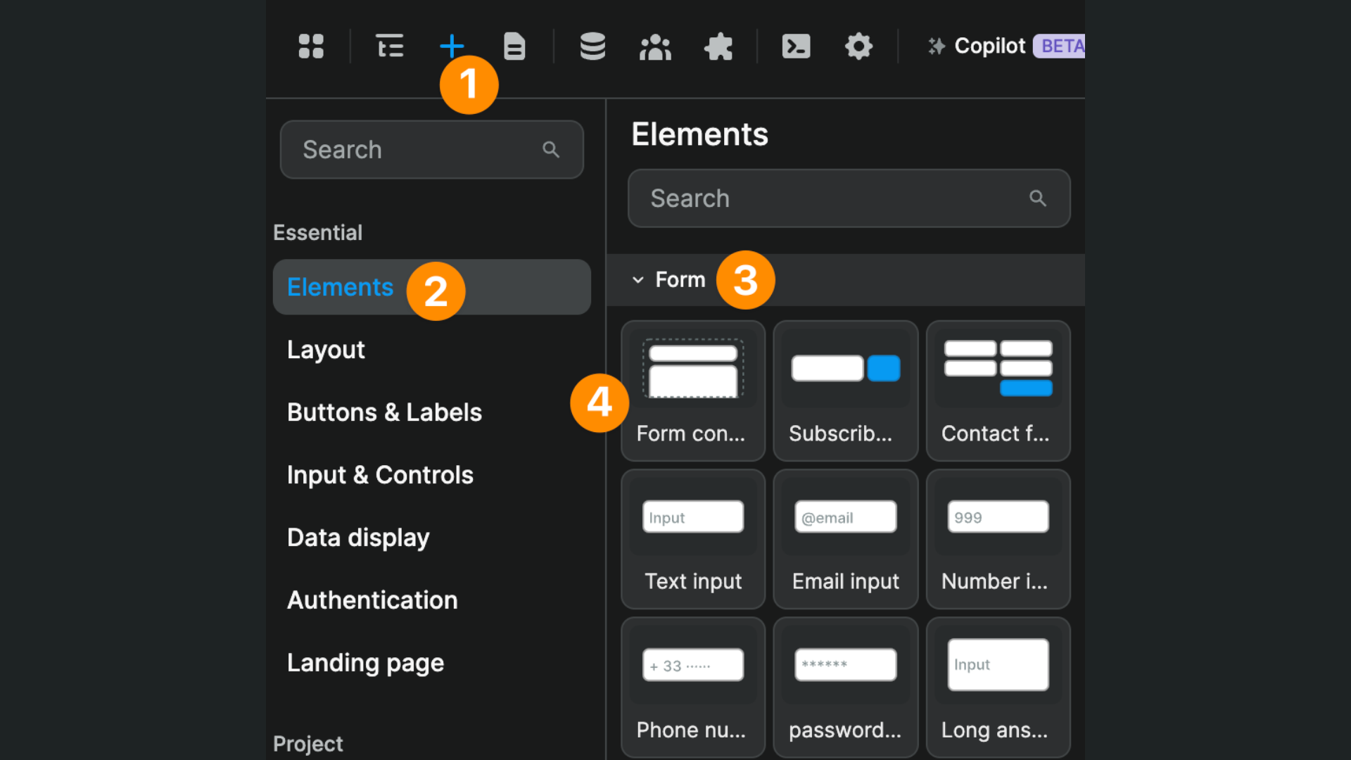 Form container element