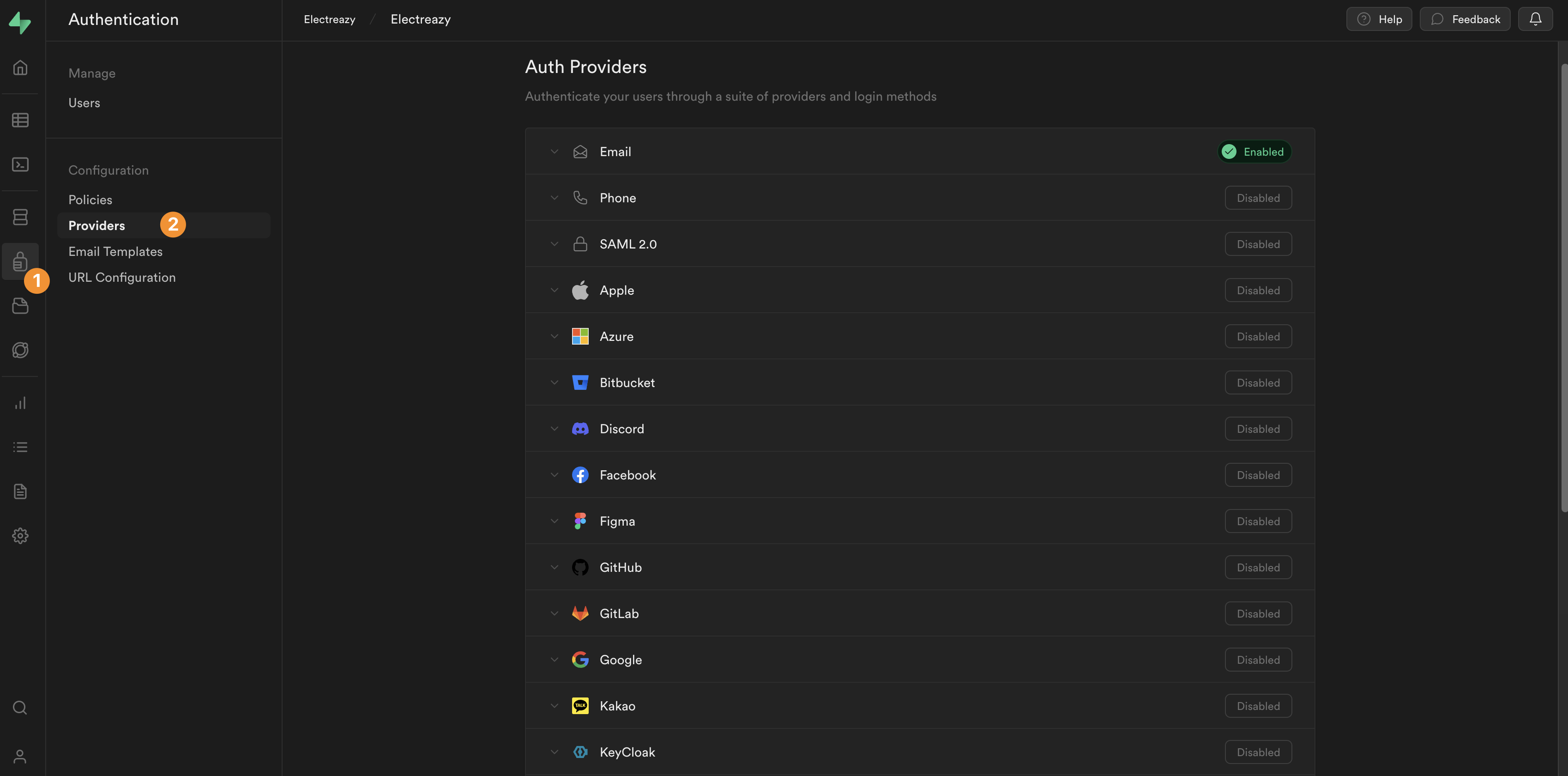 Login with providers in Supabase