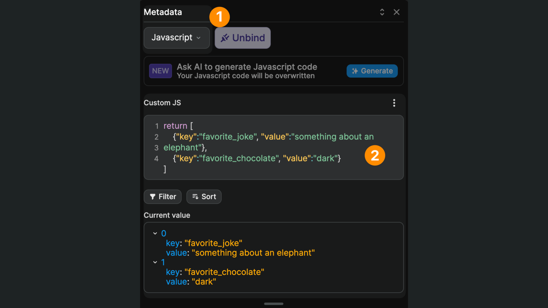 Update user metadata action with custom key values in no-code
