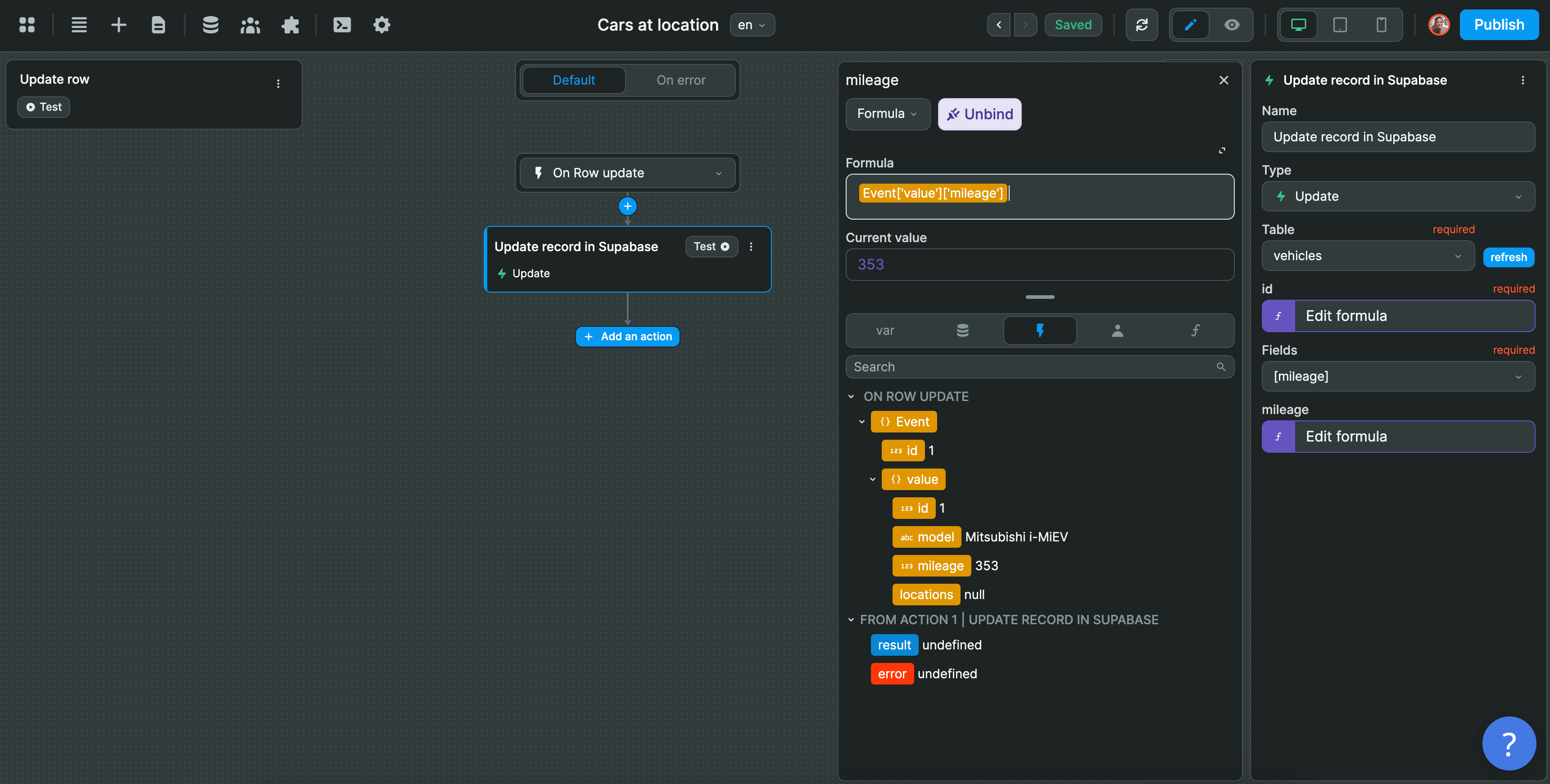 Binding mileage value