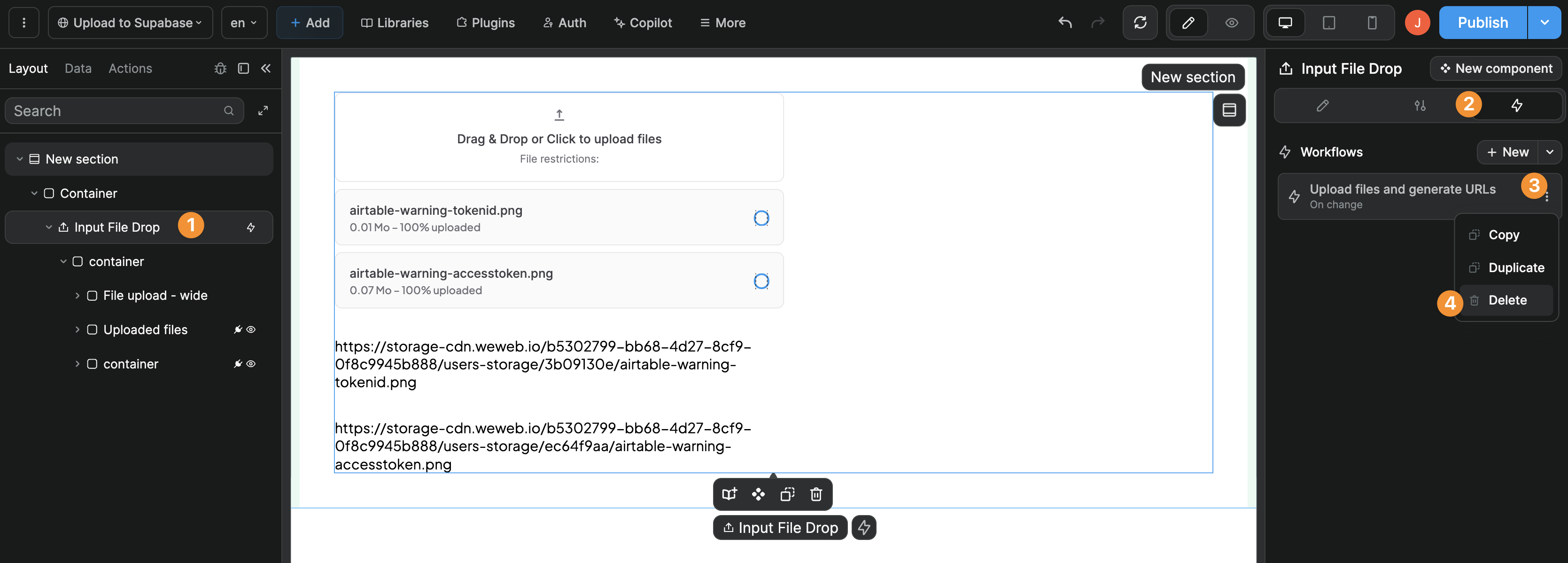 File upload workflow