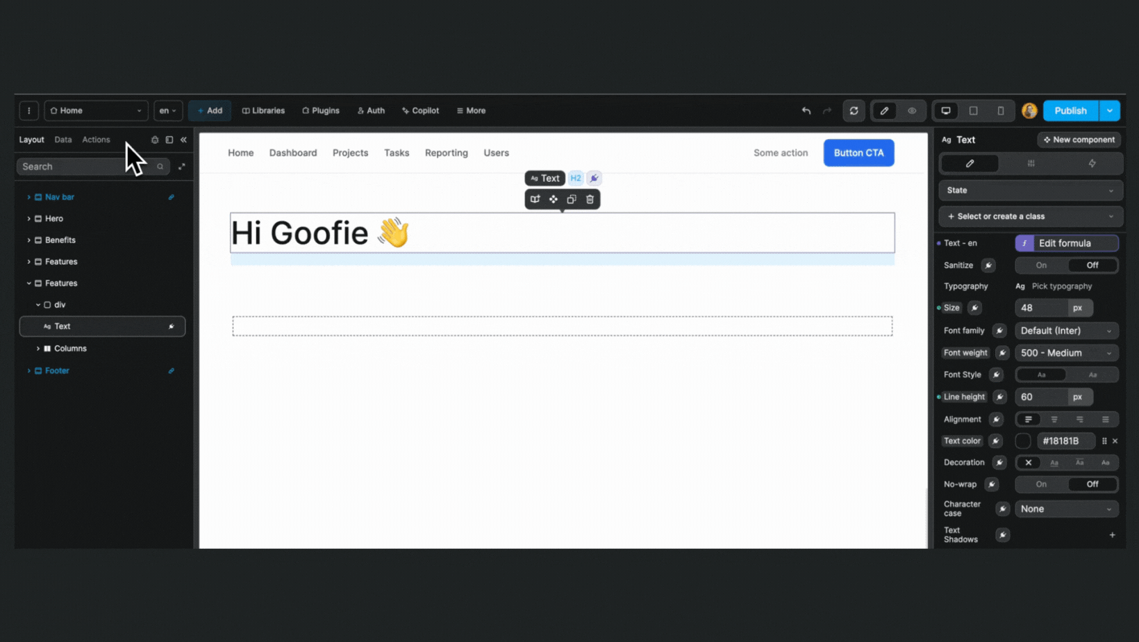 Update the current value and default value of a variable