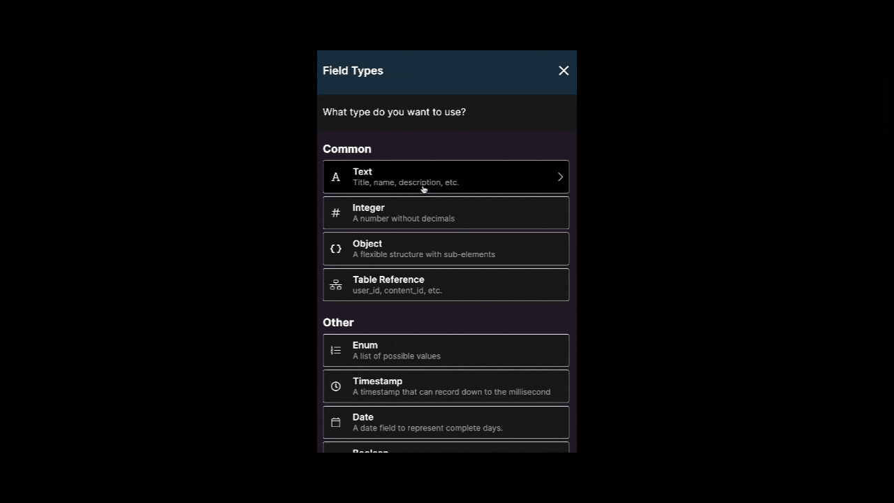 Password data type in Xano