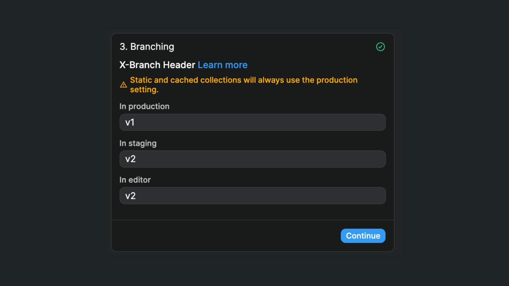 Xano branches in WeWeb