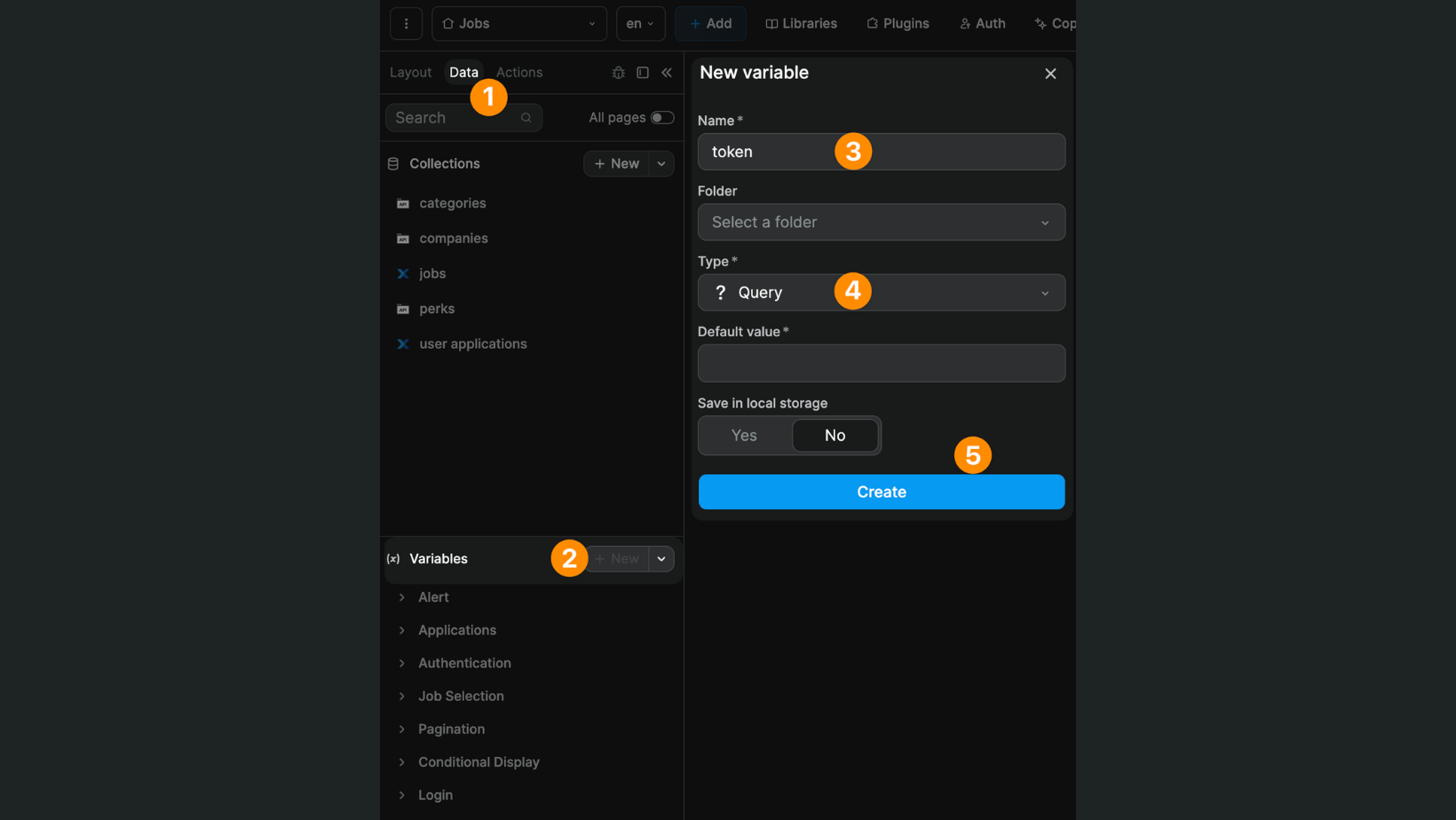 Creating a query string variable in WeWeb