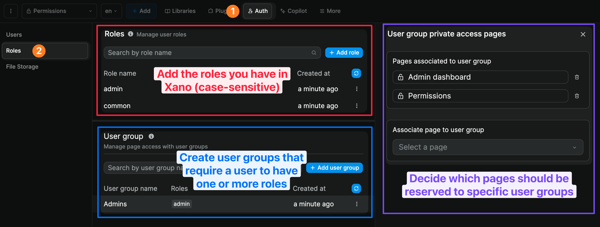 Gate content based on user groups